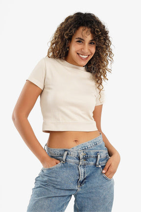 Short Sleeves Cropped Top - Carina - كارينا