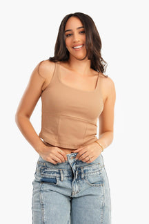 Cropped Ribbed Top - Carina - كارينا