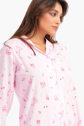 Striped & Printed Nightshirt