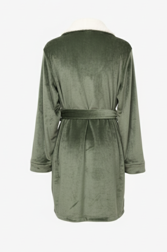 Velvet Padded Robe with Belt
