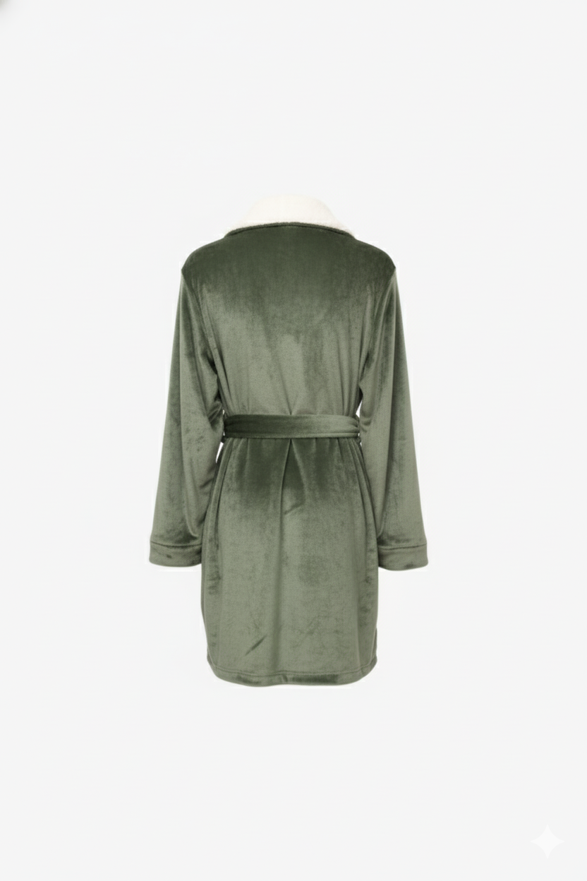 Velvet Padded Robe with Belt