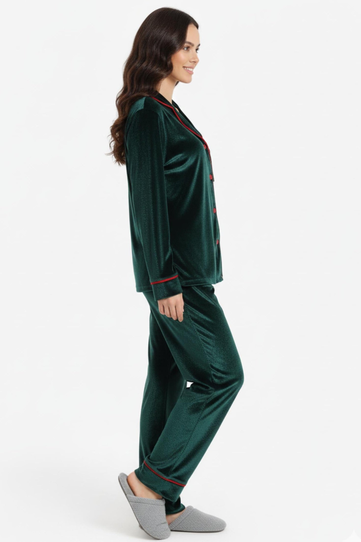 Pyjama Set with Contrast Piping