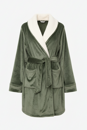 Velvet Padded Robe with Belt