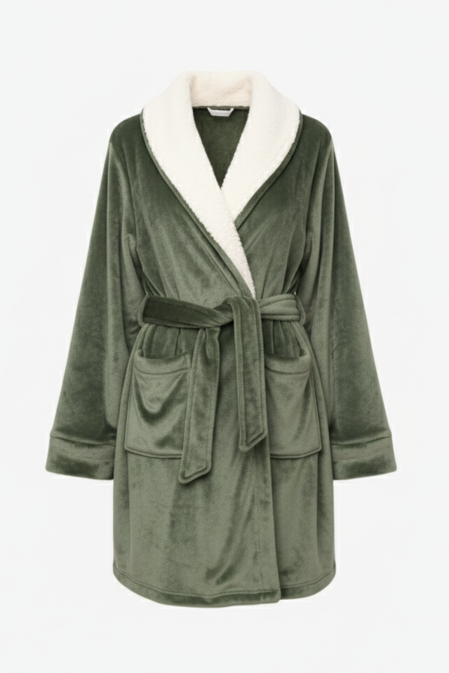 Velvet Padded Robe with Belt