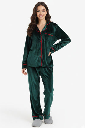 Pyjama Set with Contrast Piping