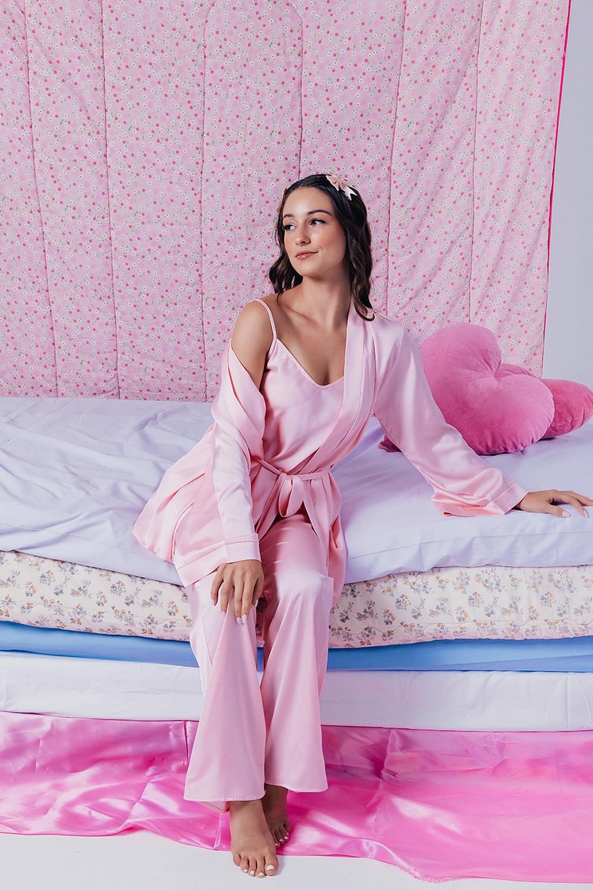 Soft Satin 3-Piece Pyjama Set