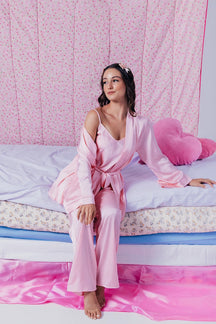 Soft Satin 3-Piece Pyjama Set