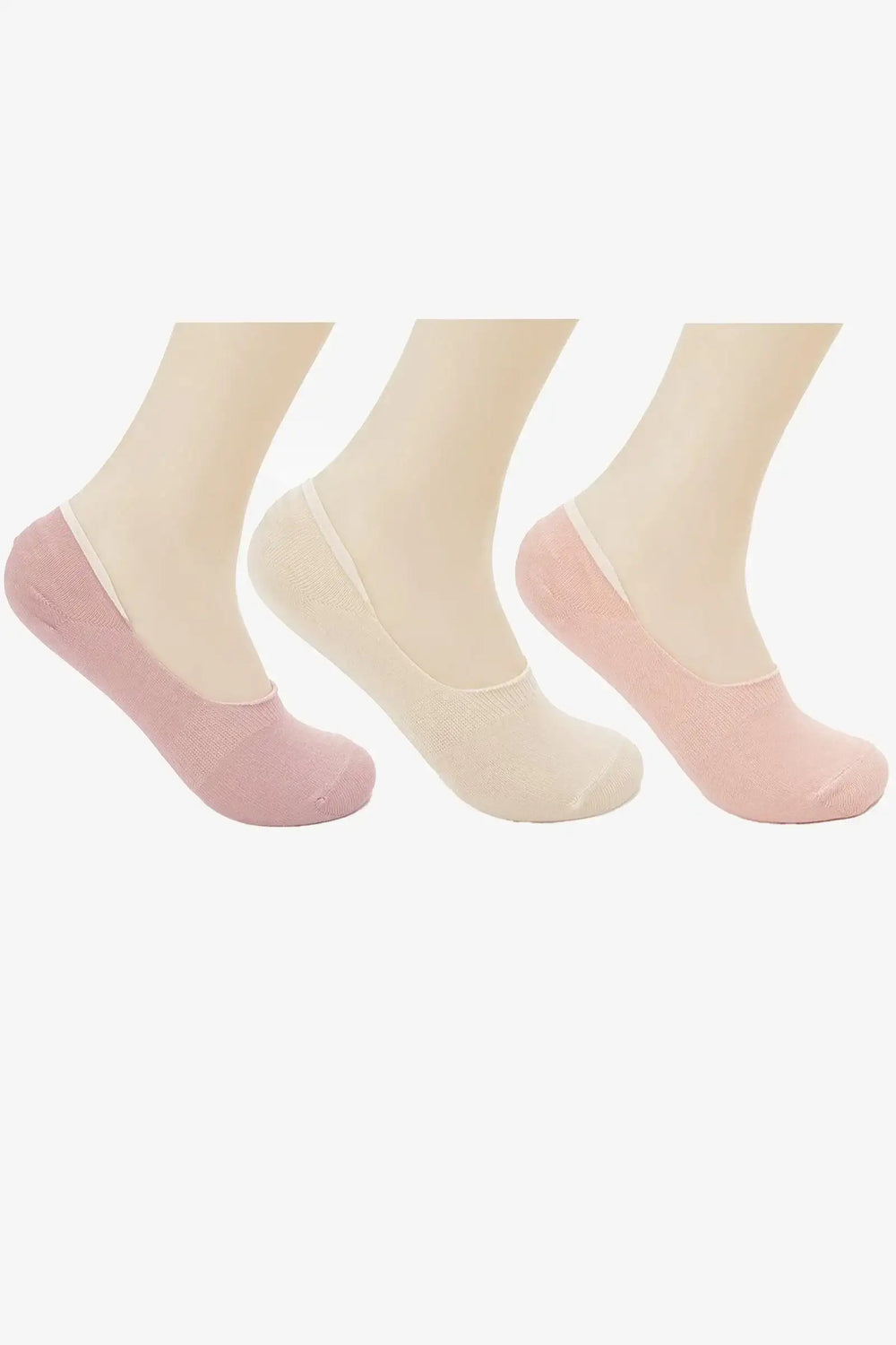 Cotton Invisible Socks - 3 Pairs - Carina - كارينا