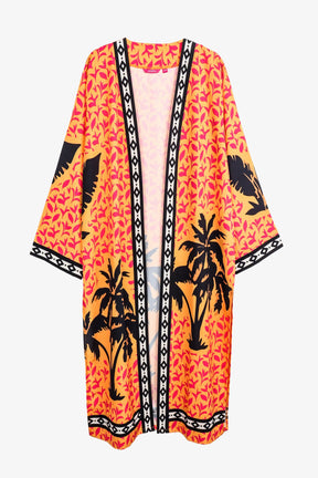 Colorful Palm Printed Kimono