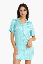 Striped Turquoise Sleep Shirt