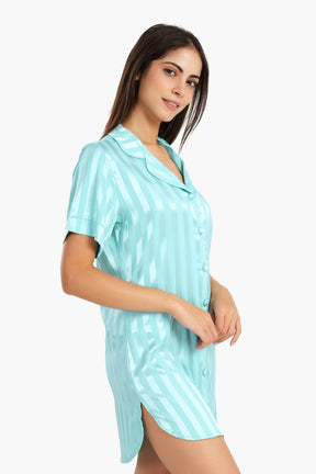 Striped Turquoise Sleep Shirt