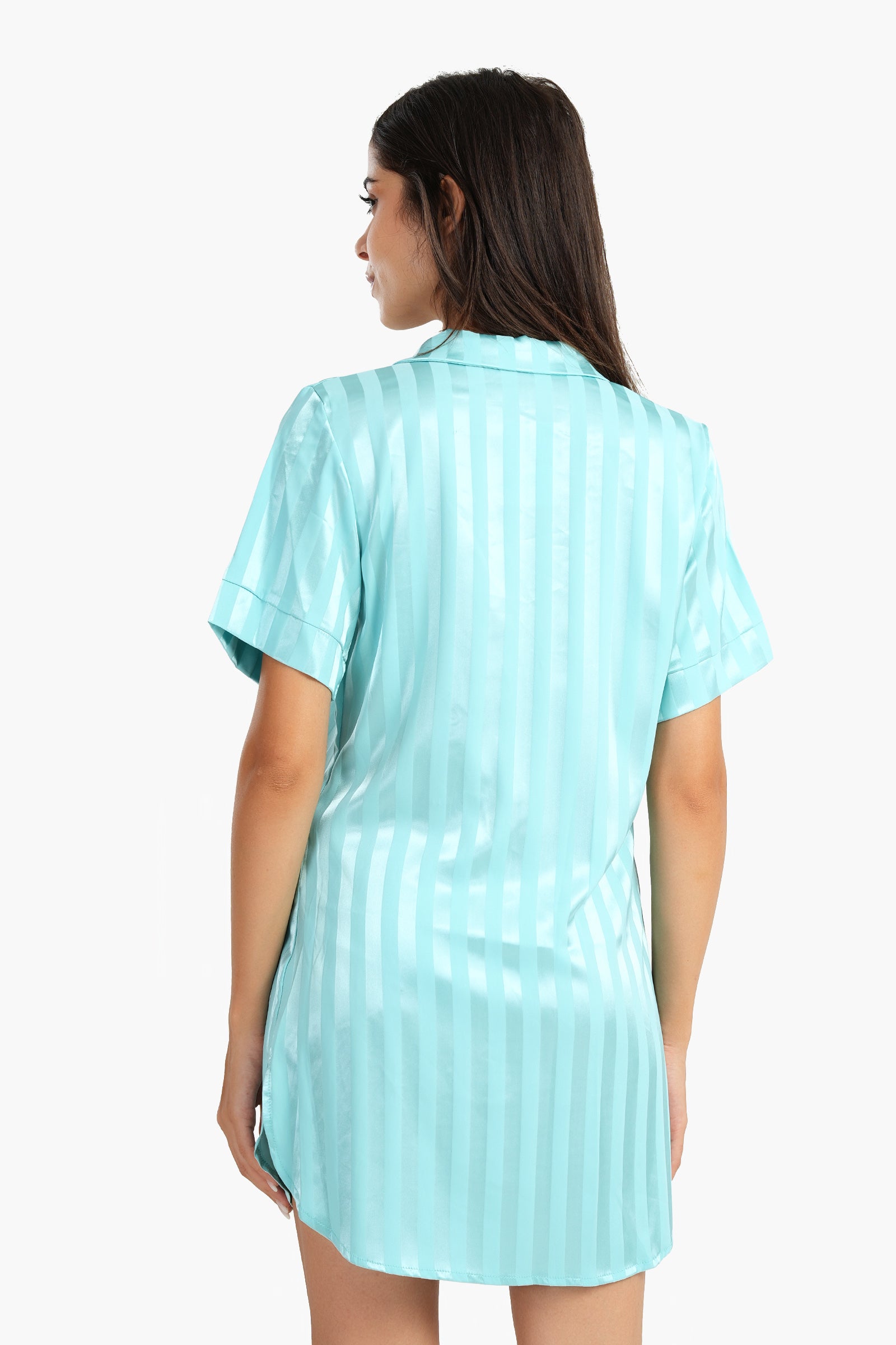 Striped Turquoise Sleep Shirt