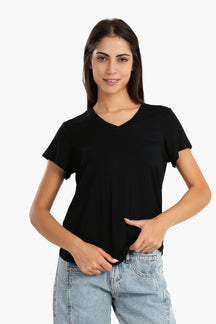 تيشيرت برقبة V فيسكوز