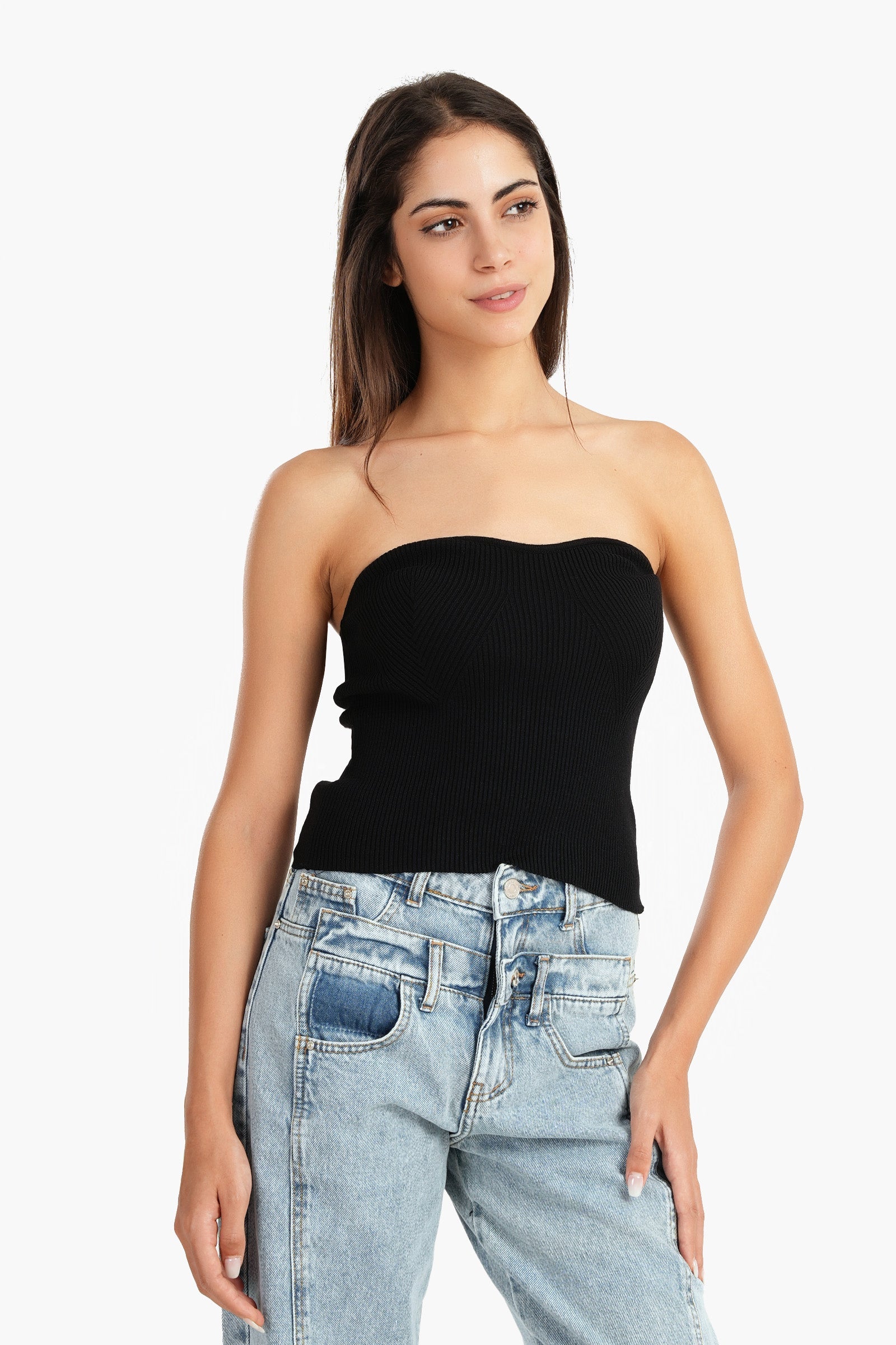 Strapless Trico Top