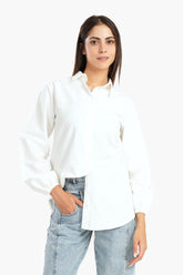 Poplin Shirt with Elastic Cuffs