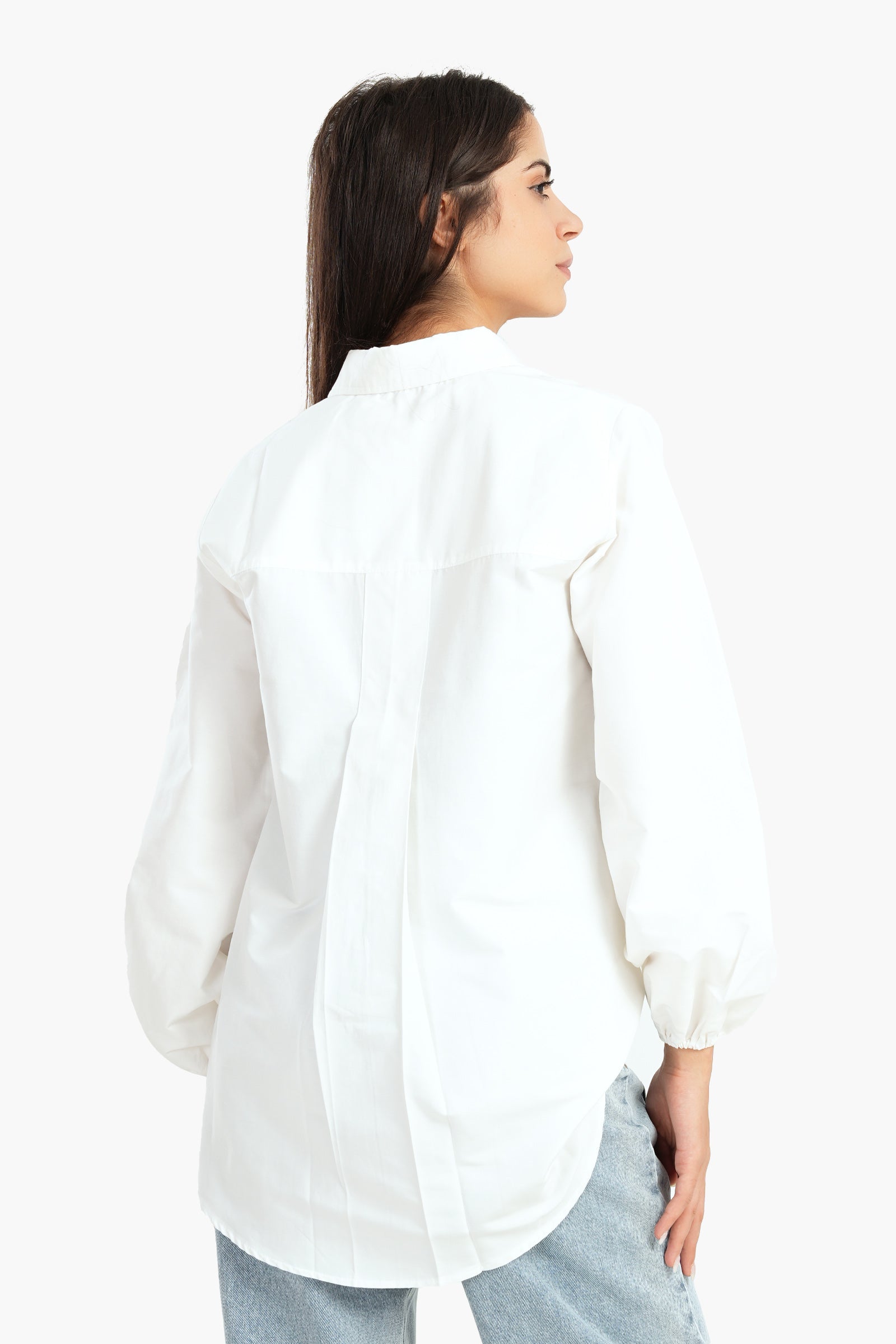 Poplin Shirt with Elastic Cuffs