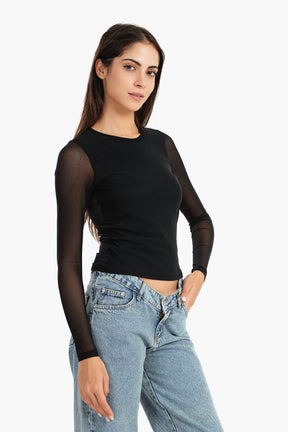 Black Top with Transparent Back