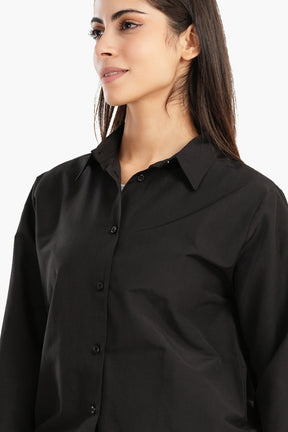 Poplin Shirt with Elastic Cuffs