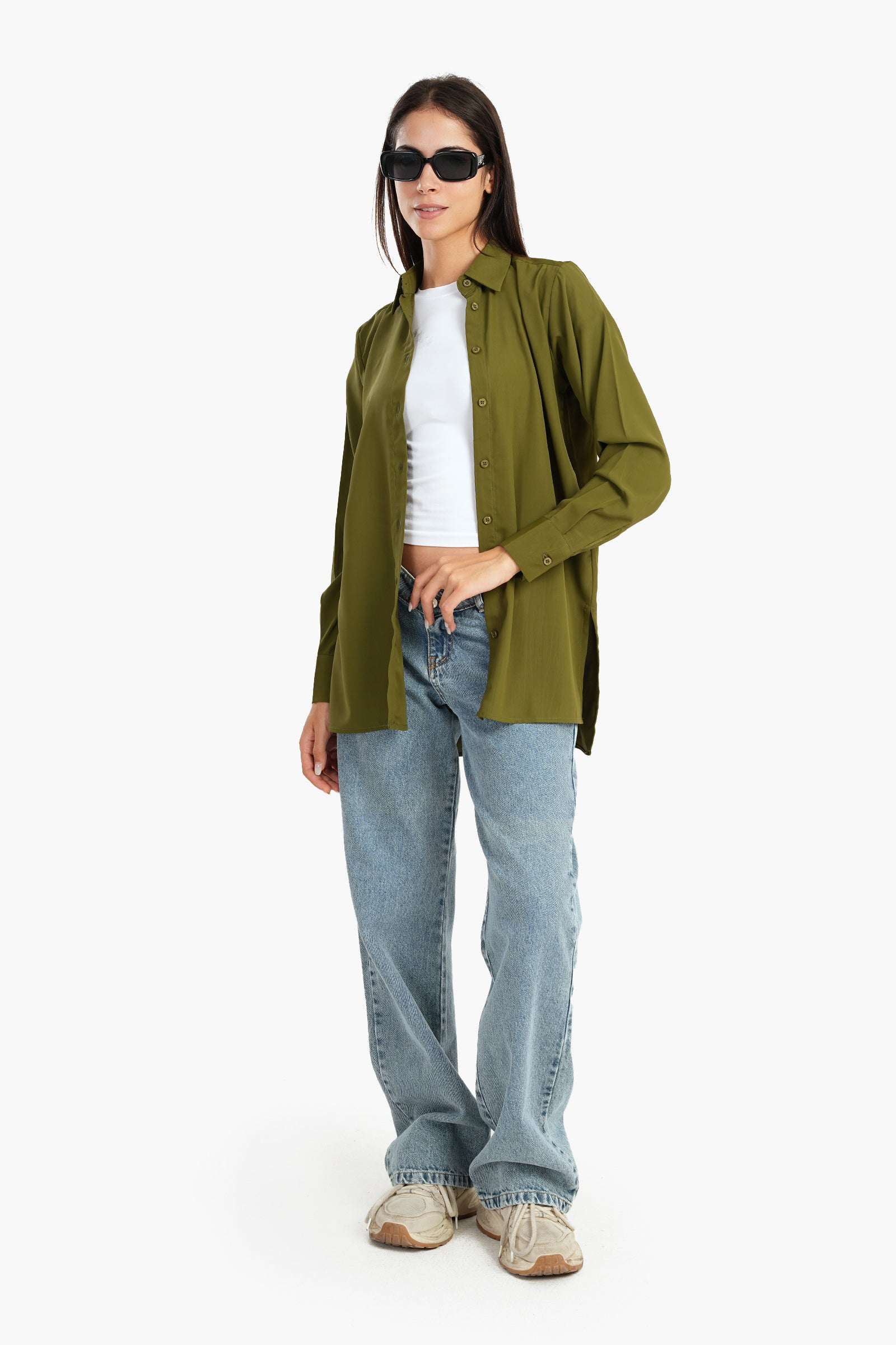 Hip Length Relaxed Fit Shirt