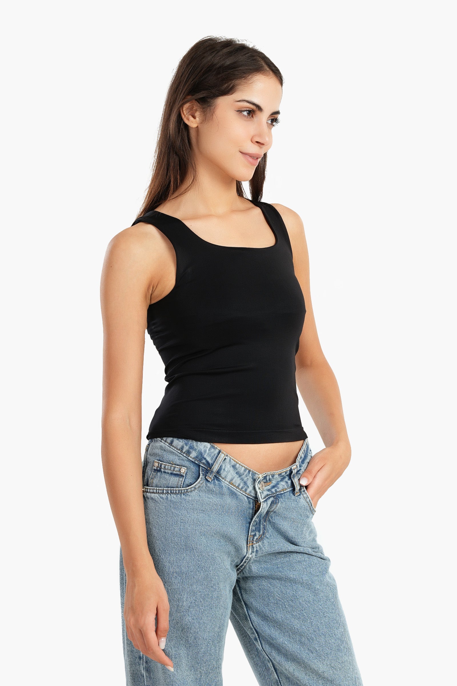 Microfiber Square Neck Top