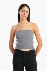 Strapless Ribbed Top