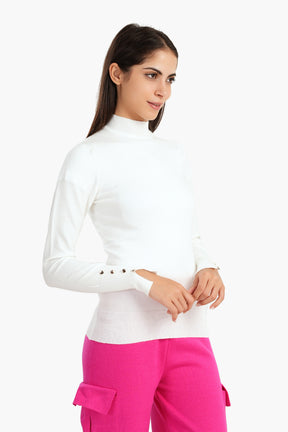 Pullover with Cuff Slits