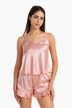 Satin Round Neck Pyjama Set