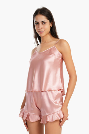 Satin Round Neck Pyjama Set