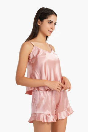 Satin Round Neck Pyjama Set