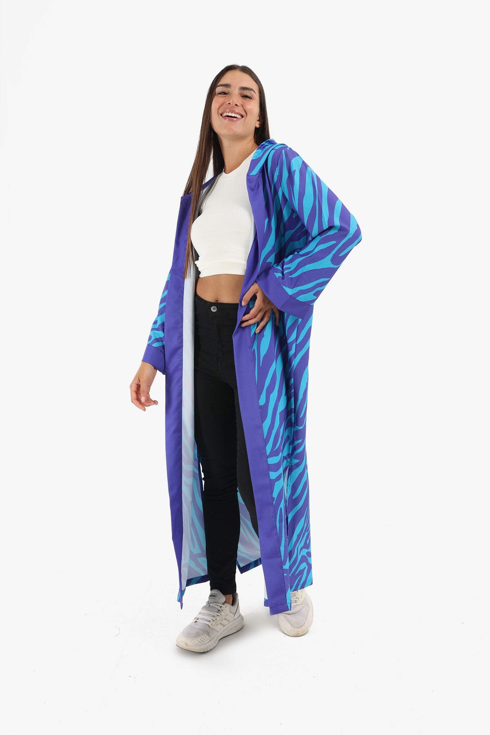 All Over Print Hooded Kimono - Carina - كارينا