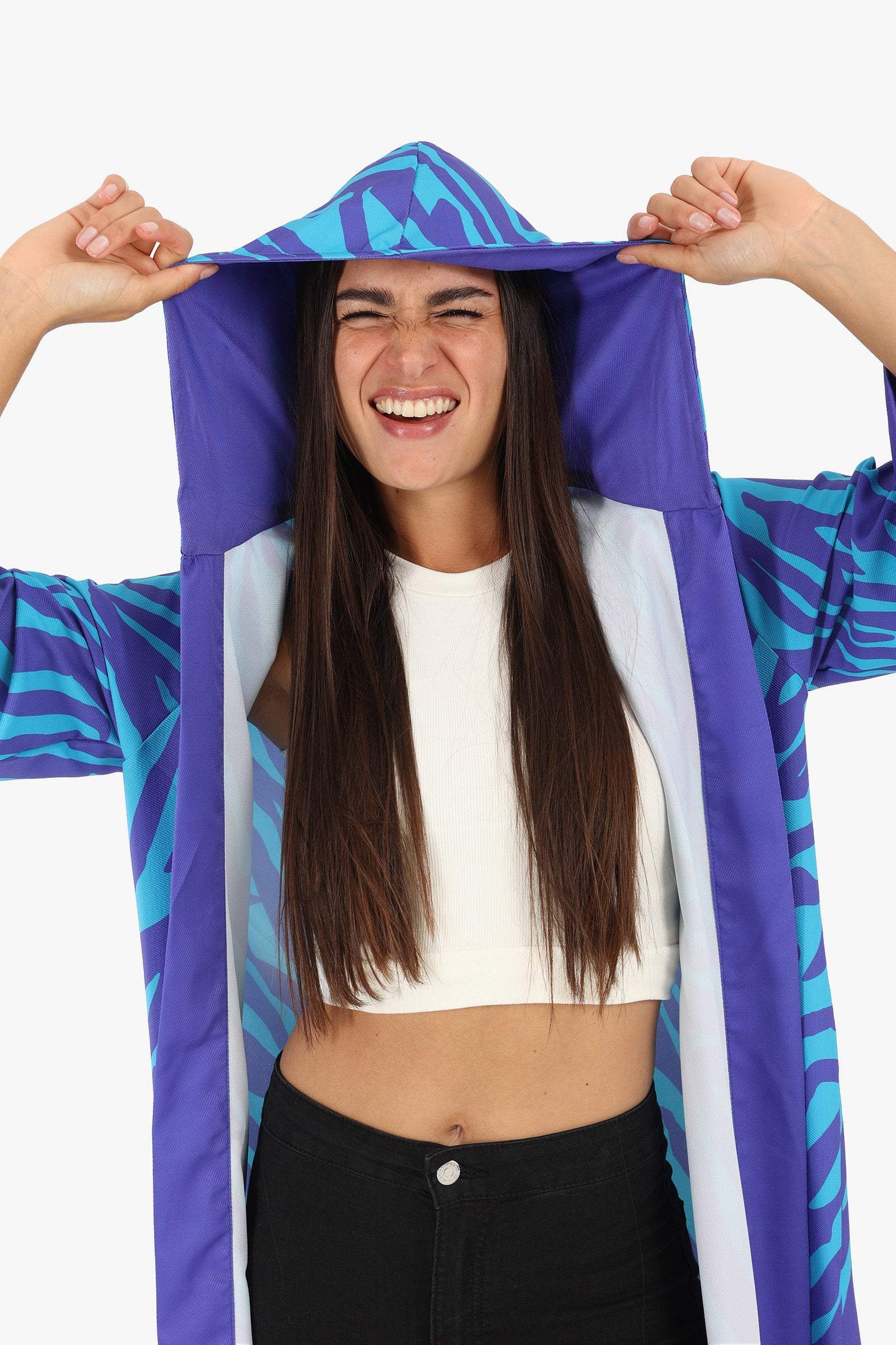 All Over Print Hooded Kimono - Carina - كارينا