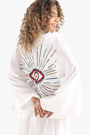 Back Eye Embroidery Kimono - Carina - كارينا