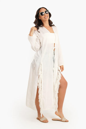 Beachwear Kimono with Fringes - Carina - كارينا