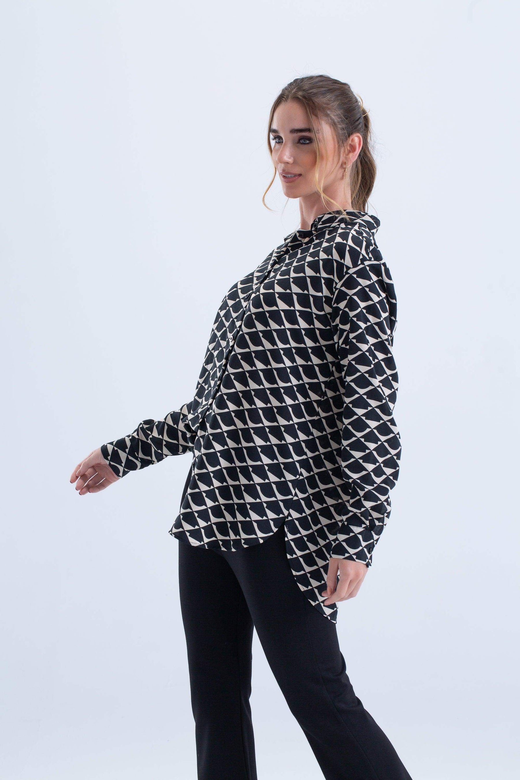 Black & White Classic Shirt - Carina - كارينا