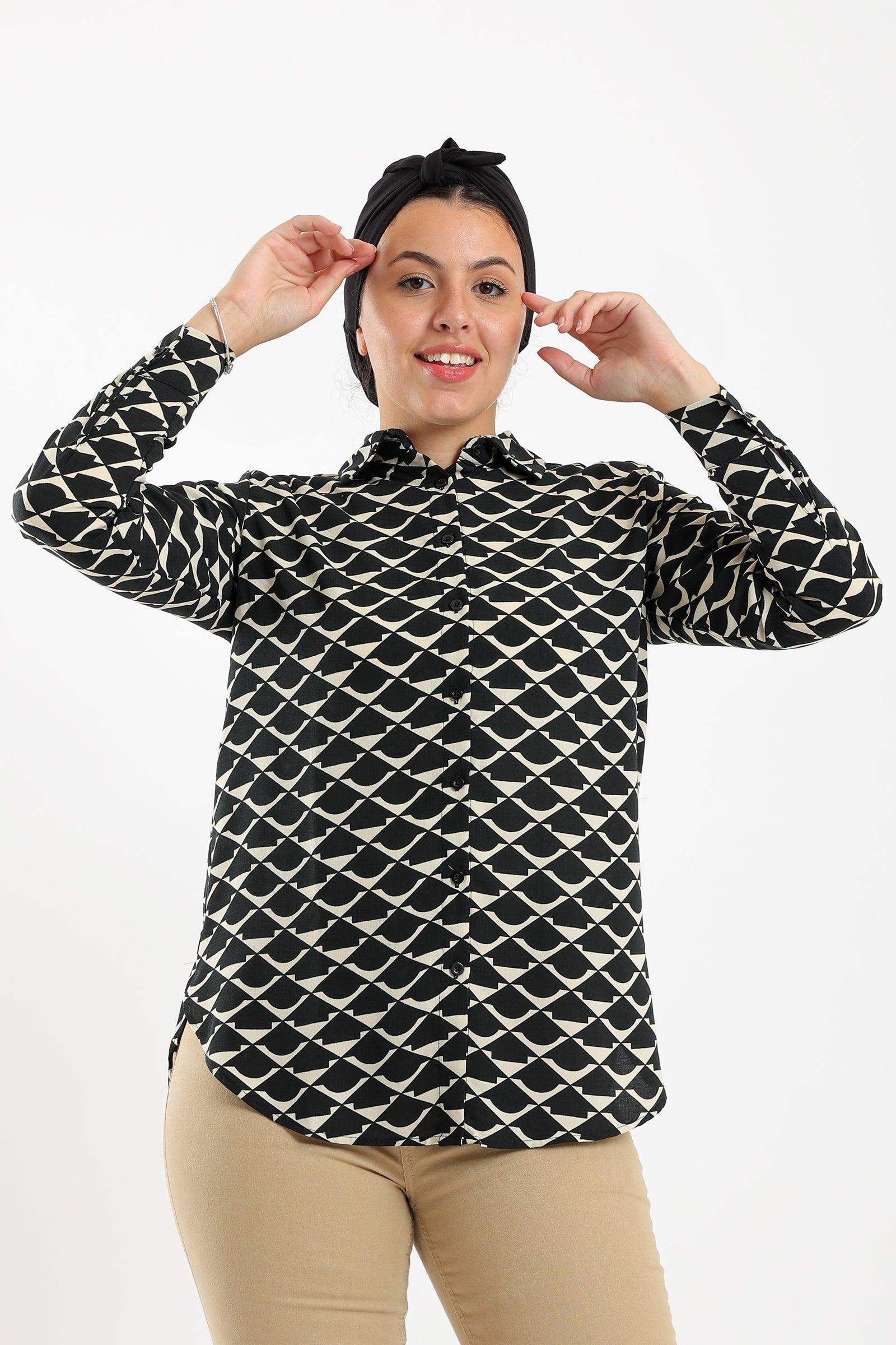 Black & White Classic Shirt - Carina - كارينا