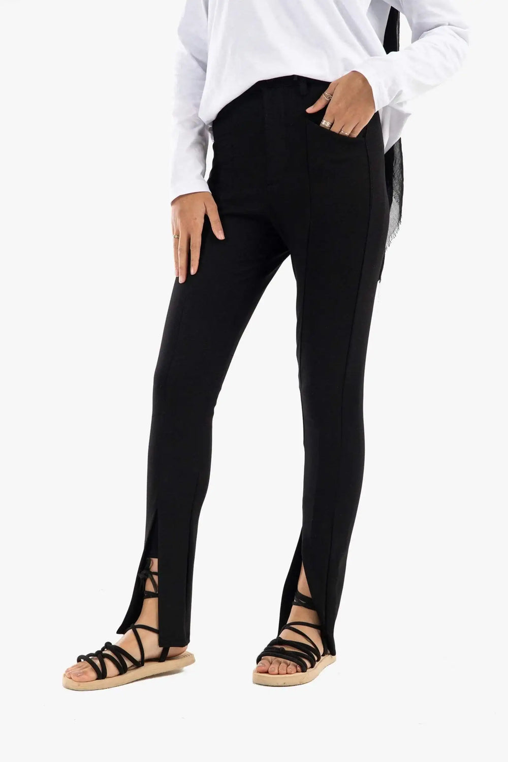 Black Jersey Skinny Pants - Carina - كارينا