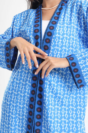 Blue Printed Kimono - Carina - كارينا