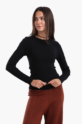 Ribbed Round Neck Top