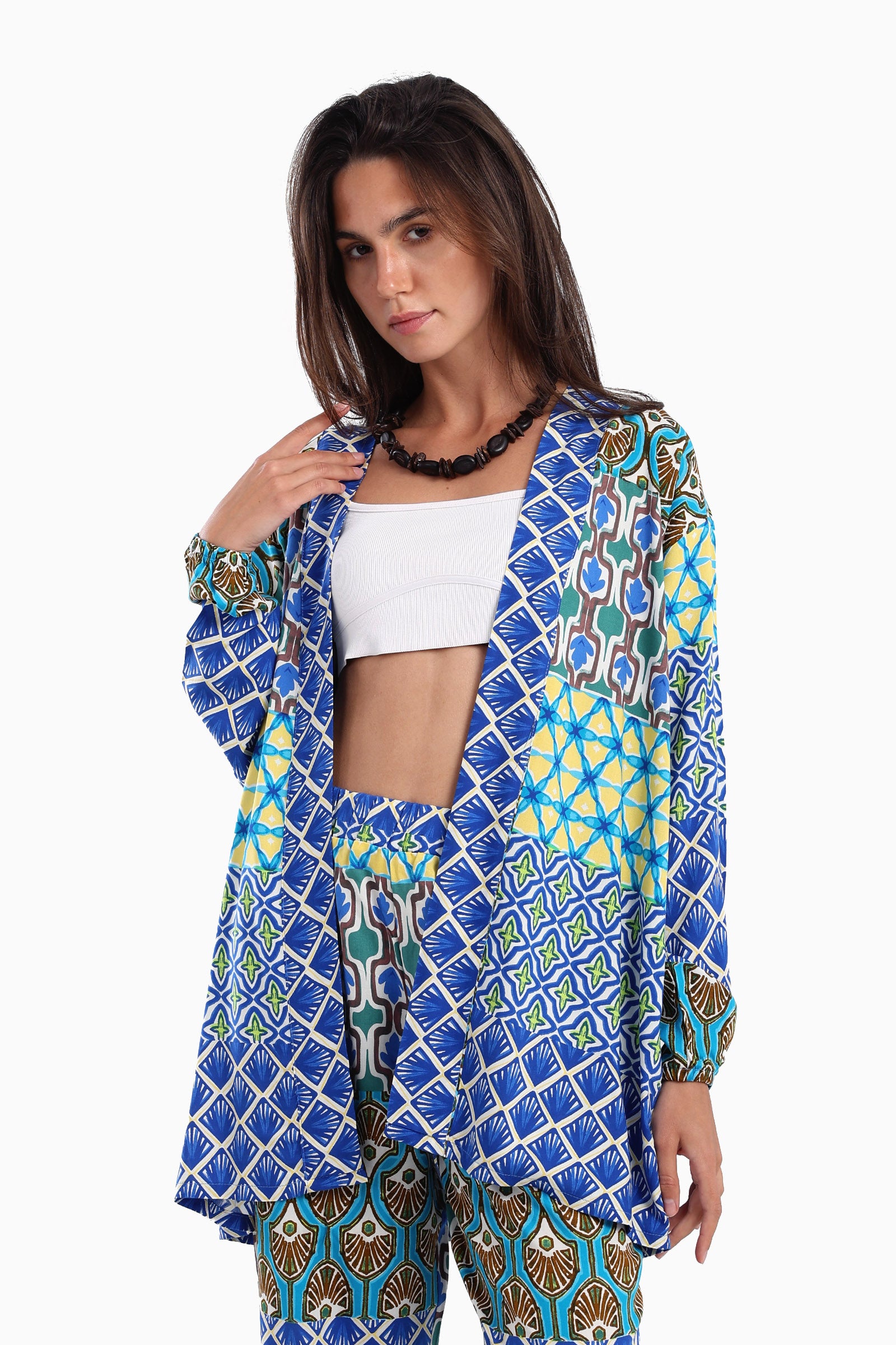 Printed Multi Patterned Kimono