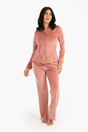 Plain Velvet Pyjama Set