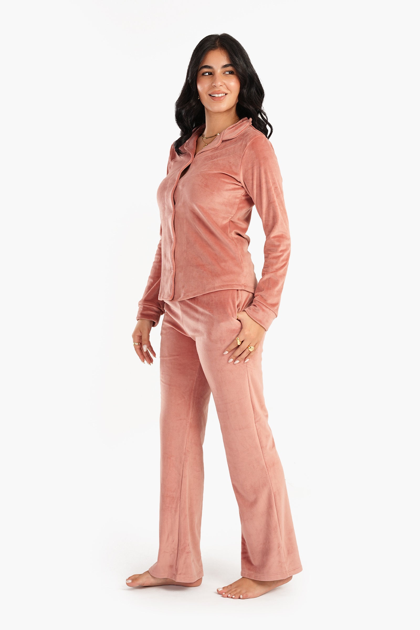 Plain Velvet Pyjama Set