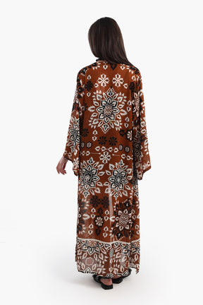 Maxi Flowery Patterned Kimono