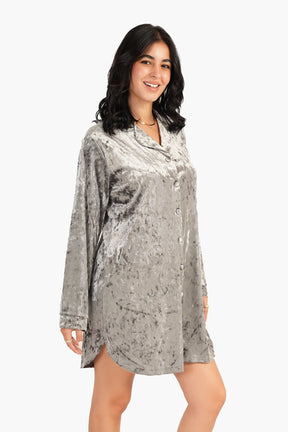 Velvet Dark Grey Nightgown