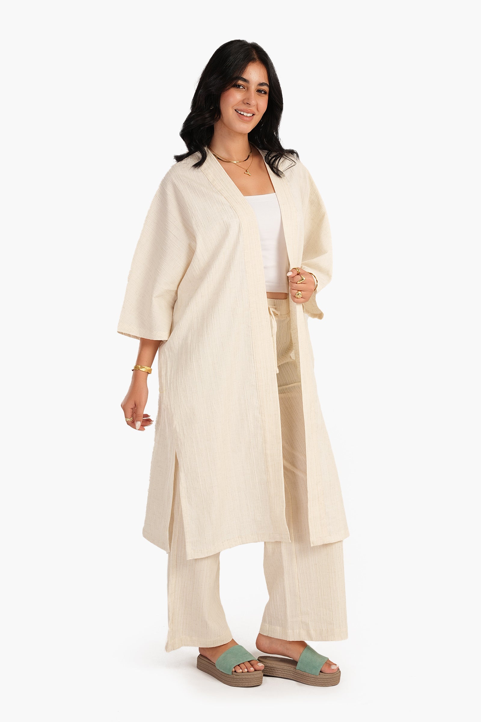 Crinkle Linen Kimono