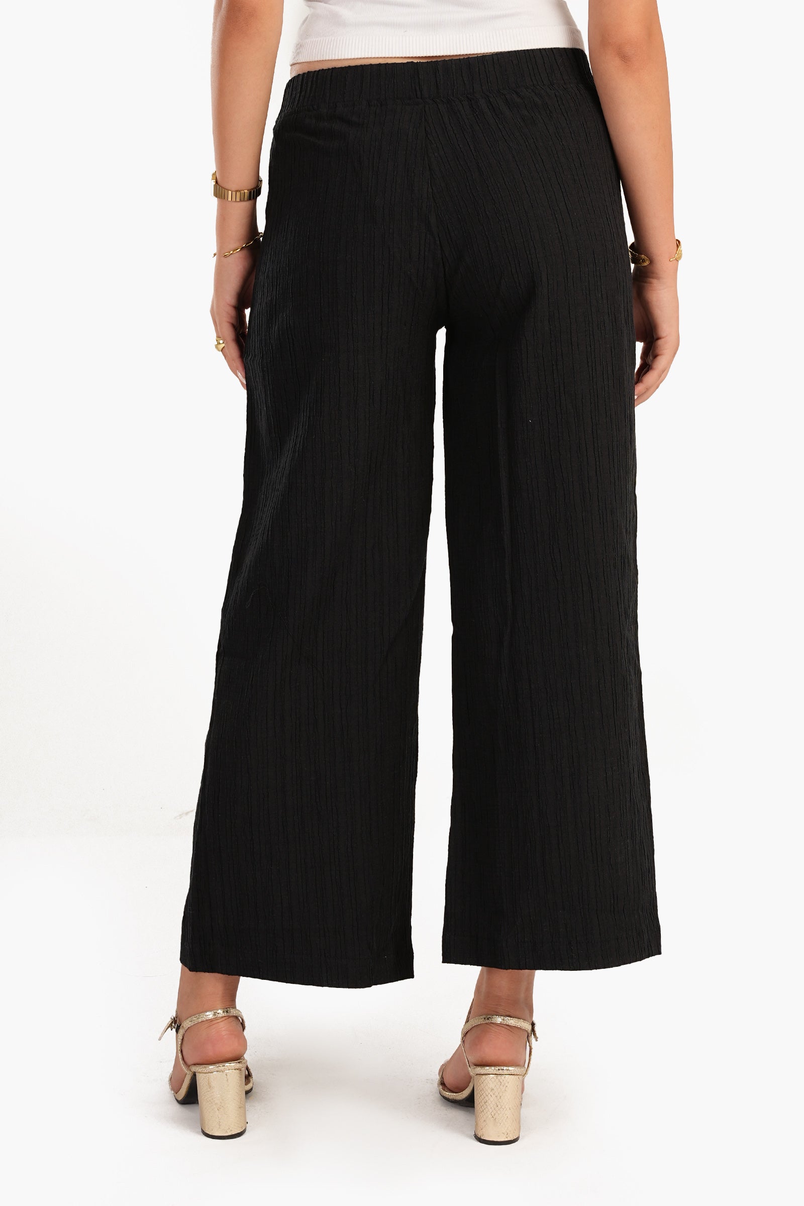 Self Pattern Linen Pants