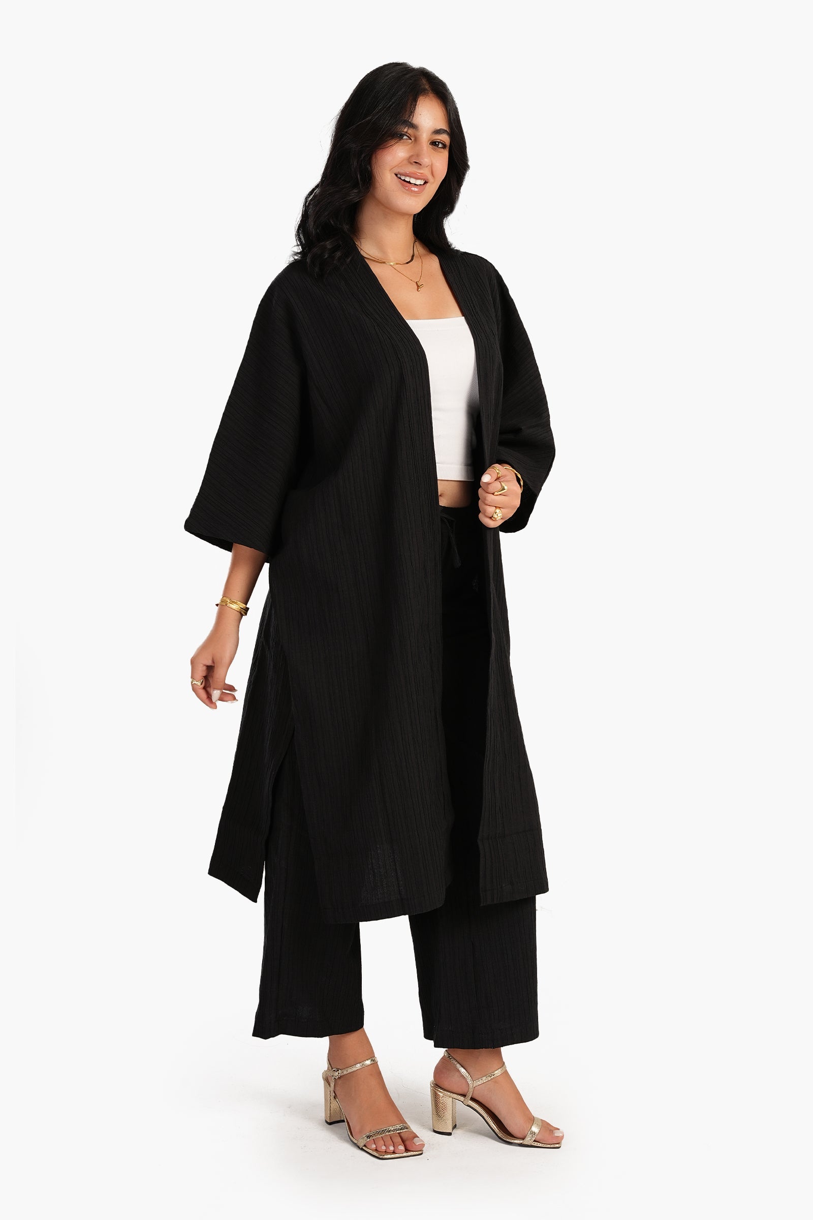 Crinkle Linen Kimono