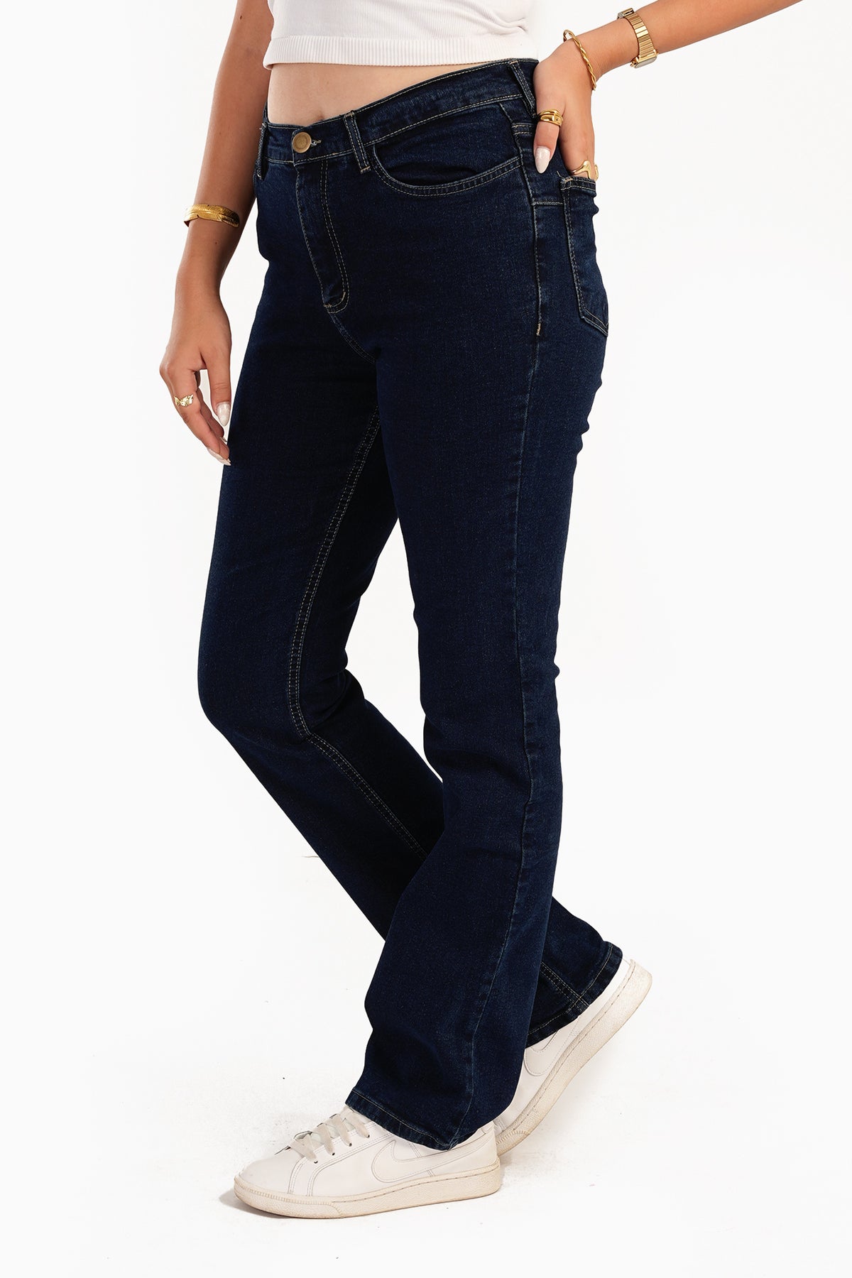 Blue Cotton Denim Pants