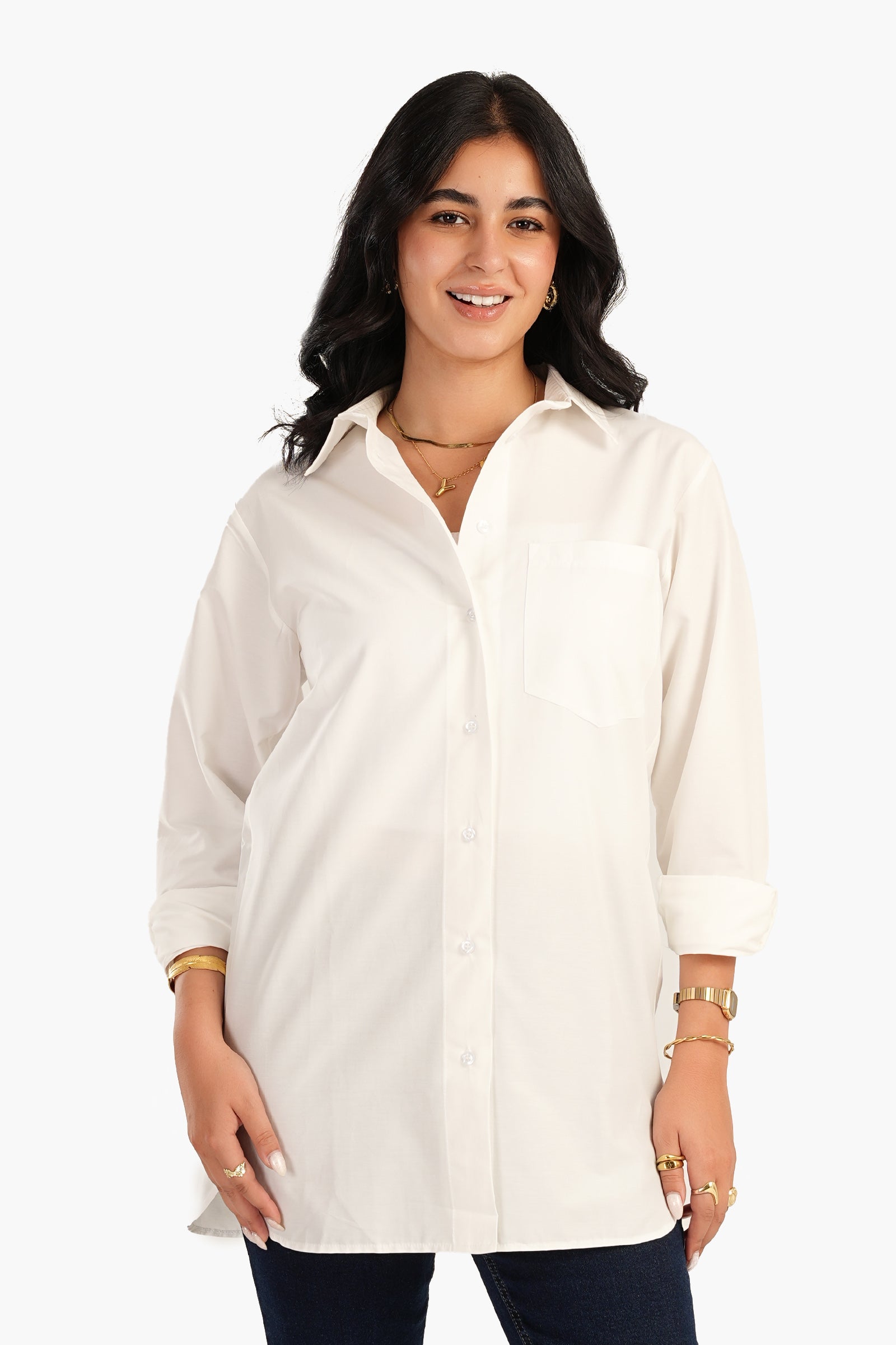 Poplin Shirt with Chest Pocket