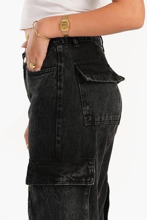 Dark Grey Cargo Jeans