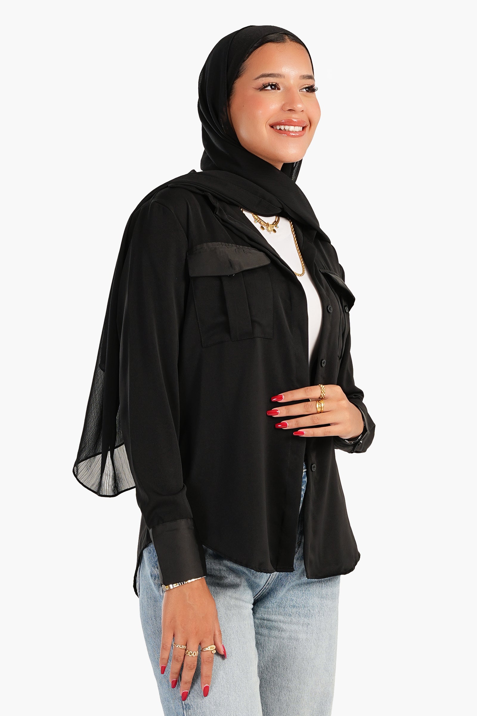 Black Crepe Blouse